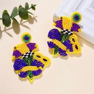 💛💜💚  Mardi Gras Earrings